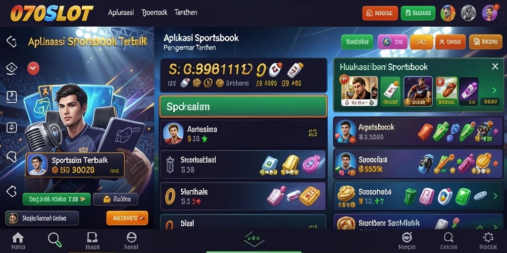 Tampilan antarmuka <strong>070SLOT</strong> dengan berbagai pilihan taruhan olahraga.