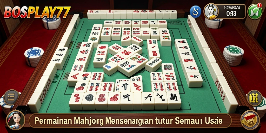 Screenshot gameplay BOSPLAY77 yang menunjukkan keseruan permainan Mahjong.