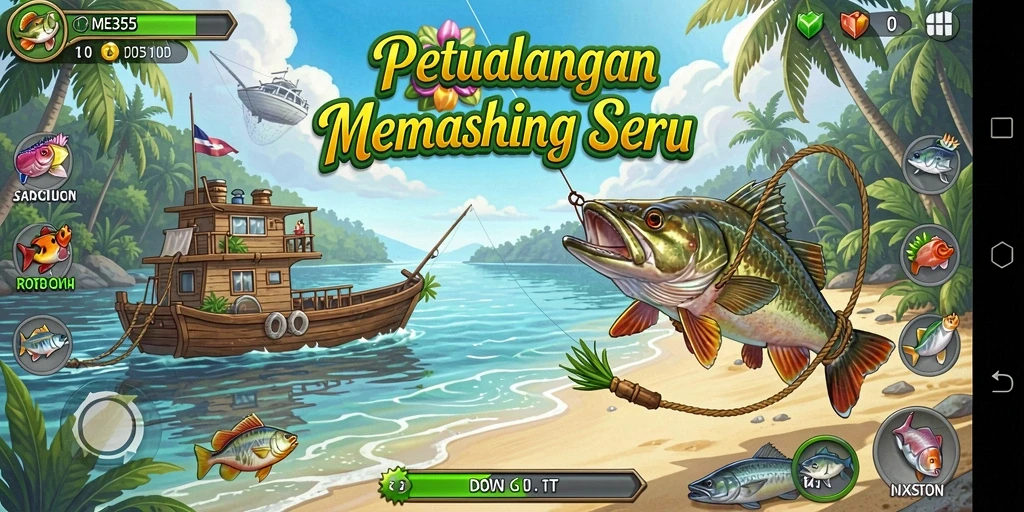 Tampilan menarik dari gameplay memancing di ME355.
