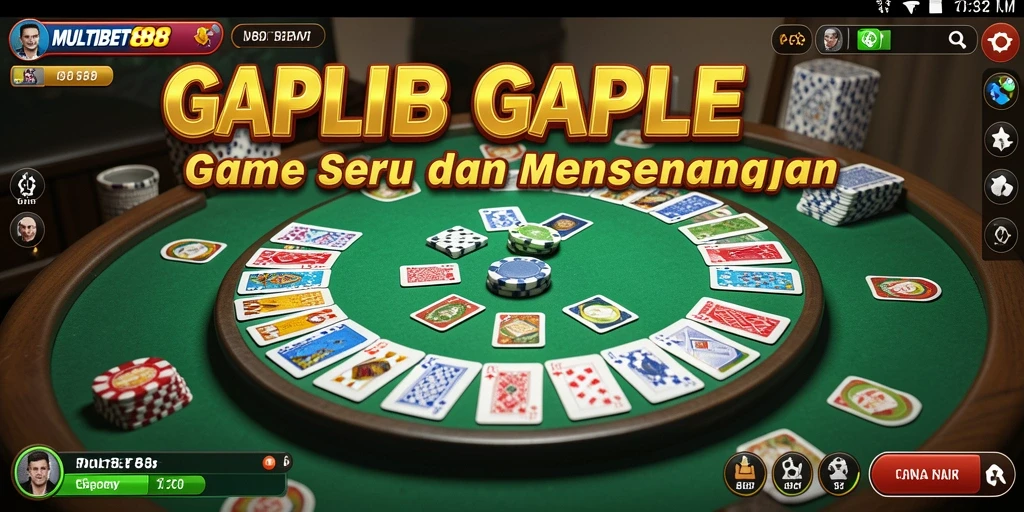 Tampilan gameplay Gaple yang seru di MULTIBET88.