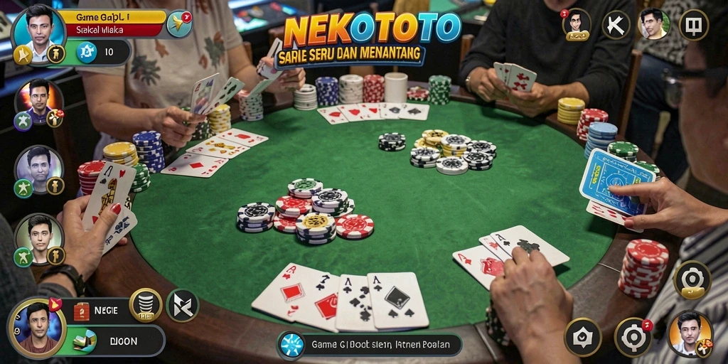 Screenshot gameplay seru di NEKOTOTO saat bermain Gaple.