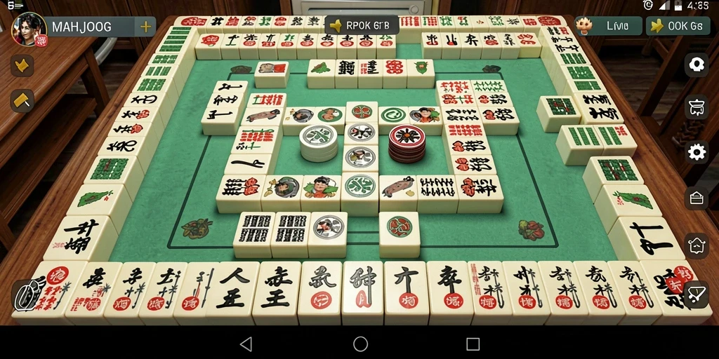 Tampilan gameplay RPOK yang menampilkan aksi permainan Mahjong yang seru.