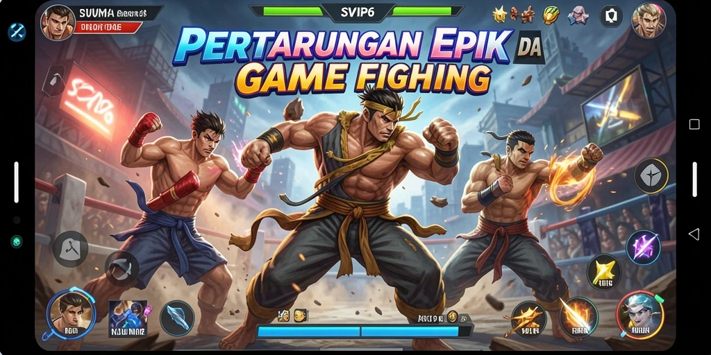 Gambar permainan menunjukkan pertarungan seru di arena SVIP6.