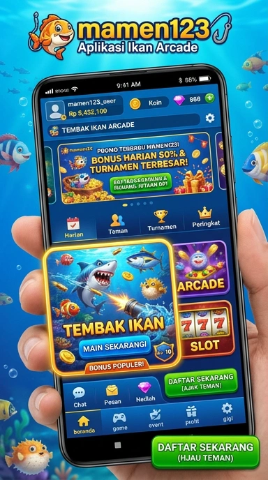 Tampilan aplikasi mamen123 yang menarik dan sederhana.